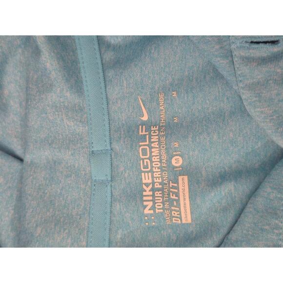 Nike Dri-Fit Golf Tour Performance Mens Polo Shirt Color Aqua Blue Short Sleeve - Picture 4 of 5